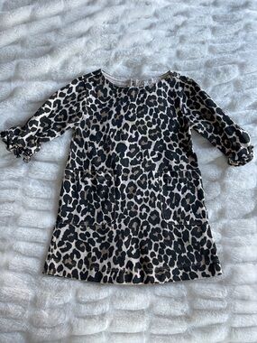 Crewcuts Leopard Print Dress Girls | Long Sleeve Pocket Dress | Mini J.Crew